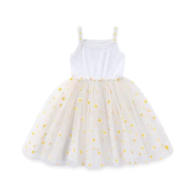 Summer Kids Toddler Girl Strap Mesh Floral Princess Dress