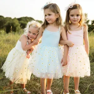 Summer Kids Toddler Girl Strap Mesh Floral Princess Dress