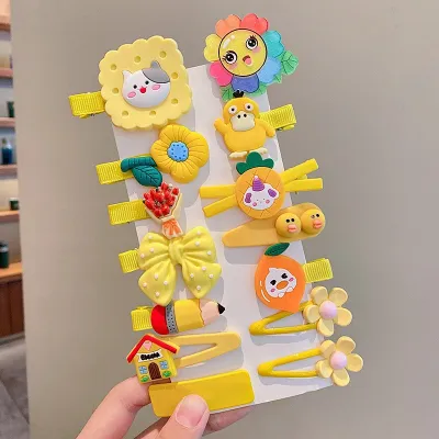 Kids Girls Cute Sweet Cartoon Rainbow Cloud Lollipop Hairpin Duckbill Clip Plastic Resin