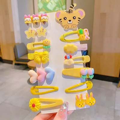 Kids Girls Cute Sweet Cartoon Rainbow Cloud Lollipop Hairpin Duckbill Clip Plastic Resin