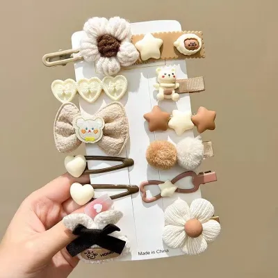 Kids Girls Cute Sweet Cartoon Rainbow Cloud Lollipop Hairpin Duckbill Clip Plastic Resin