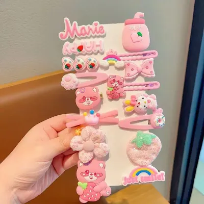 Kids Girls Cute Sweet Cartoon Rainbow Cloud Lollipop Hairpin Duckbill Clip Plastic Resin