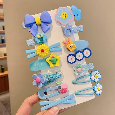 Kids Girls Cute Sweet Cartoon Rainbow Cloud Lollipop Hairpin Duckbill Clip Plastic Resin