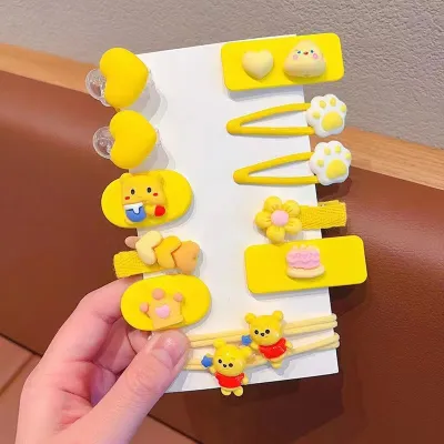 Kids Girls Cute Sweet Cartoon Rainbow Cloud Lollipop Hairpin Duckbill Clip Plastic Resin
