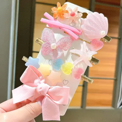 Kids Girls Cute Sweet Cartoon Rainbow Cloud Lollipop Hairpin Duckbill Clip Plastic Resin