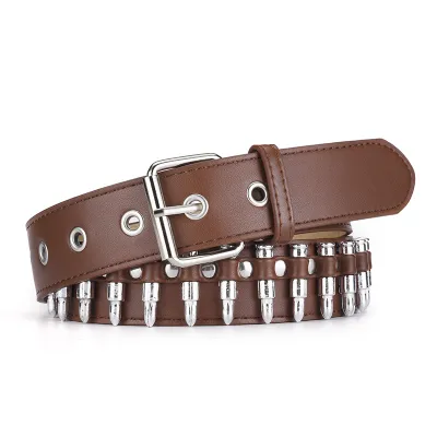 Punk Men Wide PU Leather Y2k Distinctive Belt