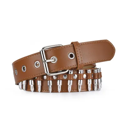 Punk Men Wide PU Leather Y2k Distinctive Belt