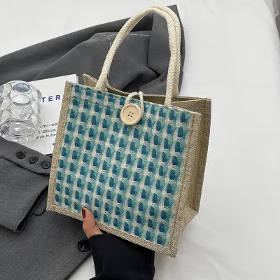Simple Printed Linen Canvas Tote Bag