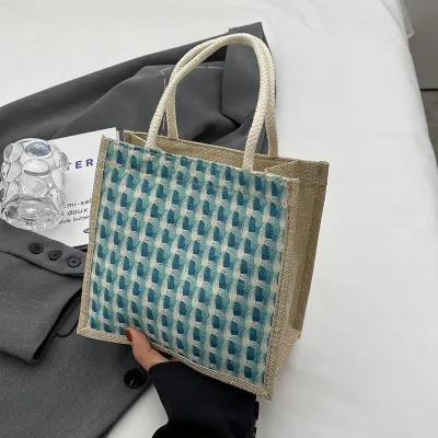 Simple Printed Linen Canvas Tote Bag