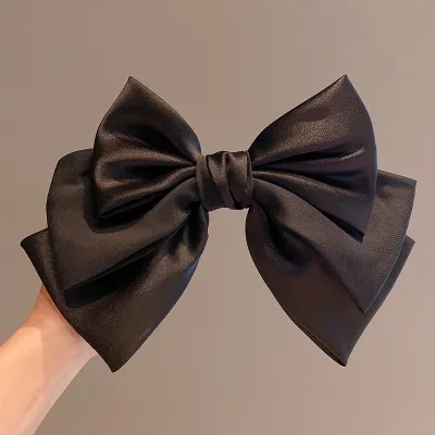 Satin Three-Layer Big Bow Hair Clip Women's Hair Accessories