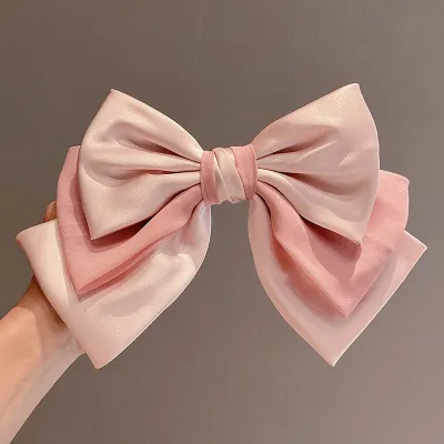 Satin Three-Layer Big Bow Hair Clip Women's Hair Accessories