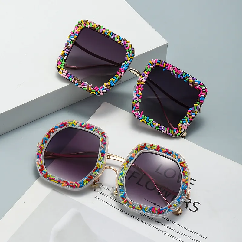 Candy Cake Design Women's Cat Eye Square UV Protection Party Sunglasses
