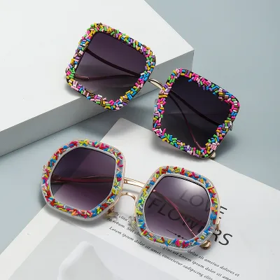 Candy Cake Design Women Cat Eye Square Uv Protection Party Sunglasses