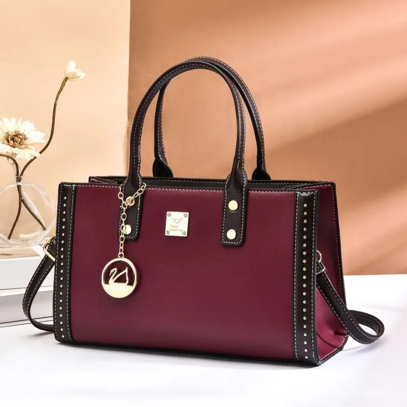 Women'S Vintage Large-Capacity PU Locomotive Handbag Street Trend Soft Zipper