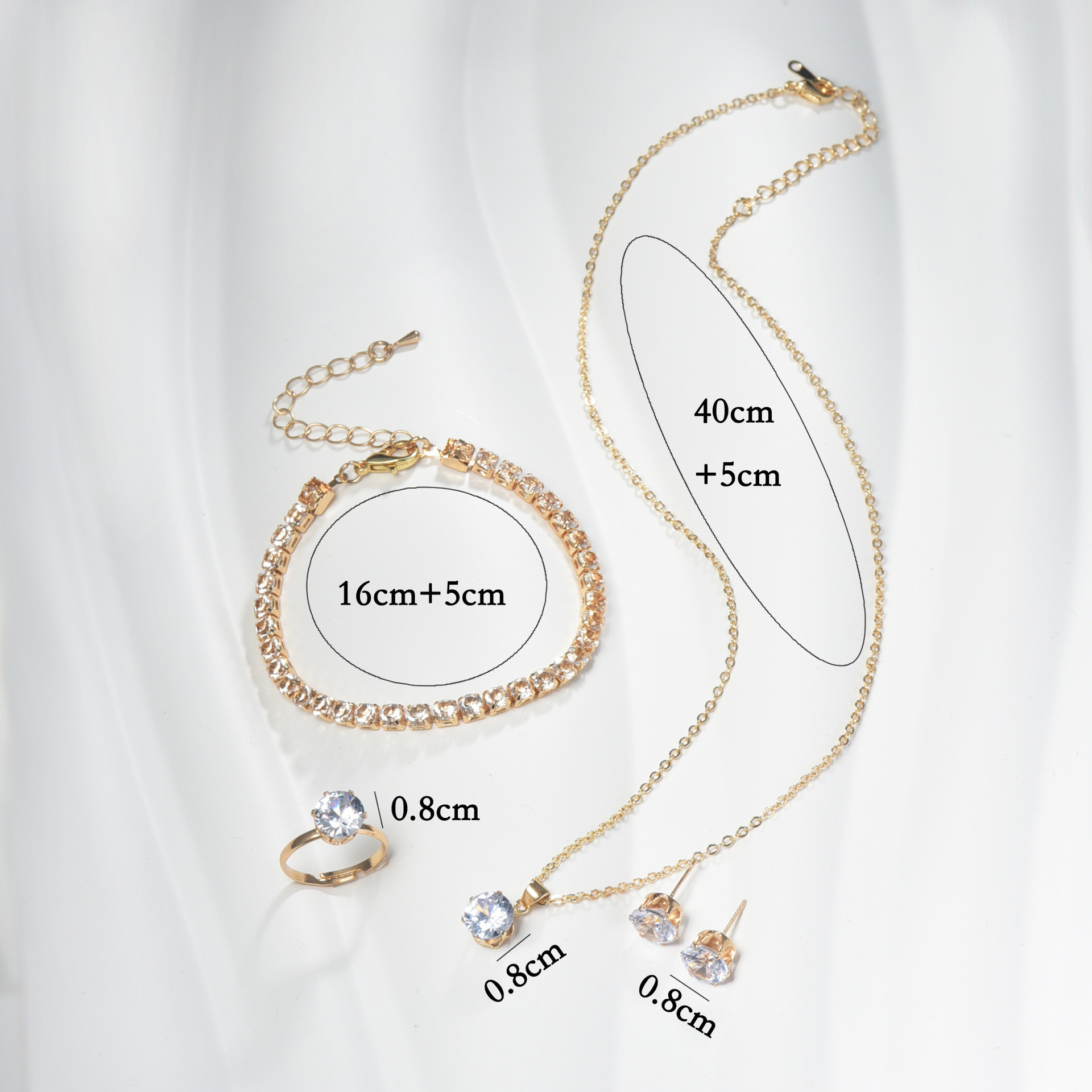 Wholesale Zircon Jewelry Set Women Fashion Chic Earrings