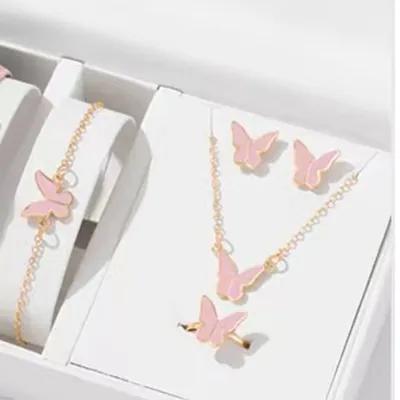 Fashion Women Simple Casual Style Jewelry Butterfly Set