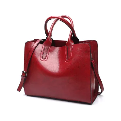 Women's Solid Large Capacity Handbag with Zipper