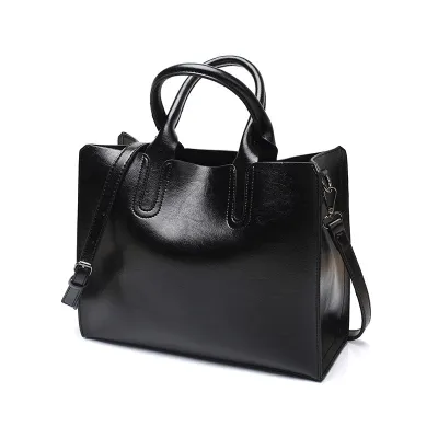 Women's Solid Large Capacity Handbag with Zipper