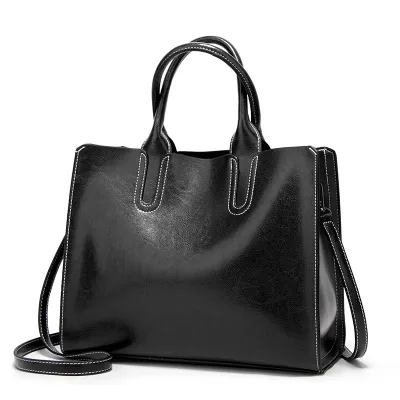 Women's Solid Large Capacity Handbag with Zipper