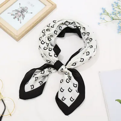 70*70 Striped Print Women Elegant Square Scarf