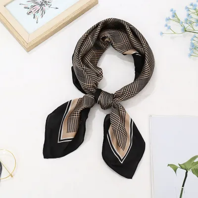 70*70 Striped Print Women Elegant Square Scarf