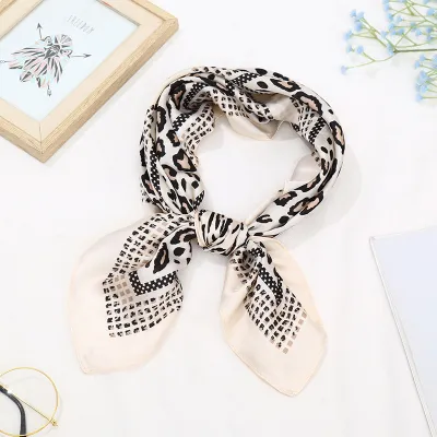 70*70 Striped Print Women Elegant Square Scarf