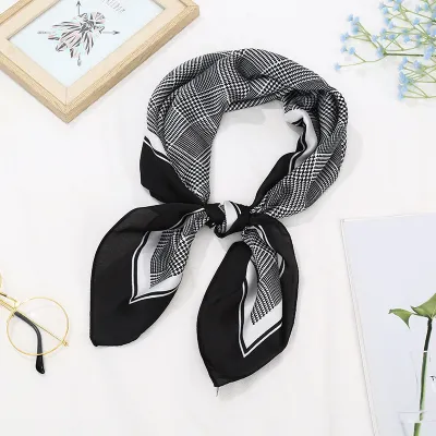 70*70 Striped Print Women Elegant Square Scarf
