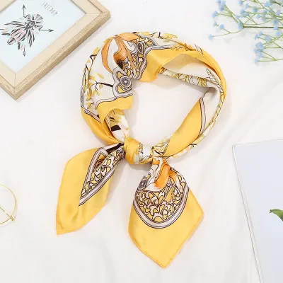 70*70 Striped Print Women Elegant Square Scarf