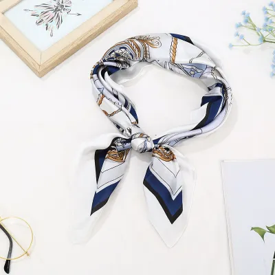 70*70 Striped Print Women Elegant Square Scarf