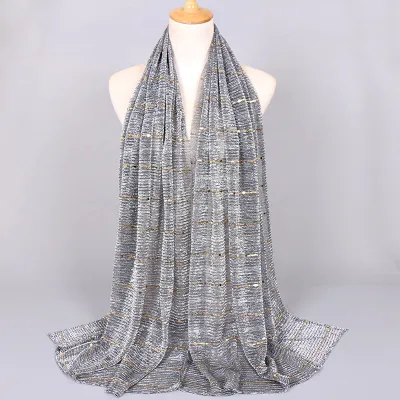 Women Fashion Sequins Thin Breathable Scarf