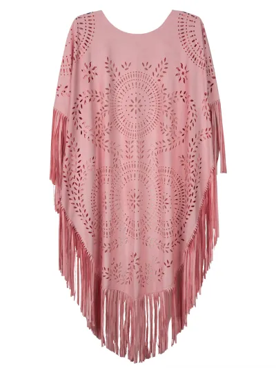 Fashion Boho Summer Women Tassel Shawl Vintage Suede Cloak Scarf