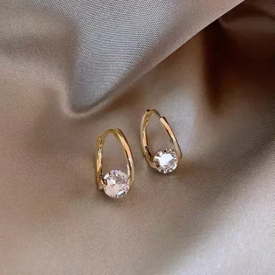Geometric Micro-Inlaid Zircon Light Luxury Fashion Women Earrings