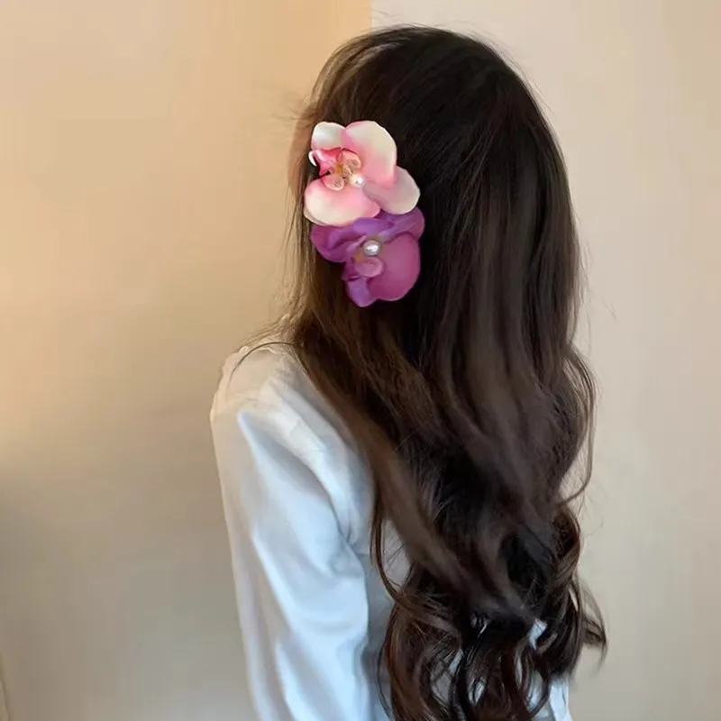 Phalaenopsis Hairpin Flower Summer Vacation Seaside Hair Accessories Duckbill Clip