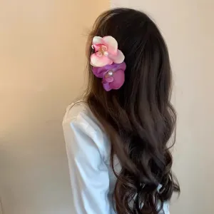 Phalaenopsis Hairpin Flower Summer Vacation Seaside Hair Accessories Duckbill Clip