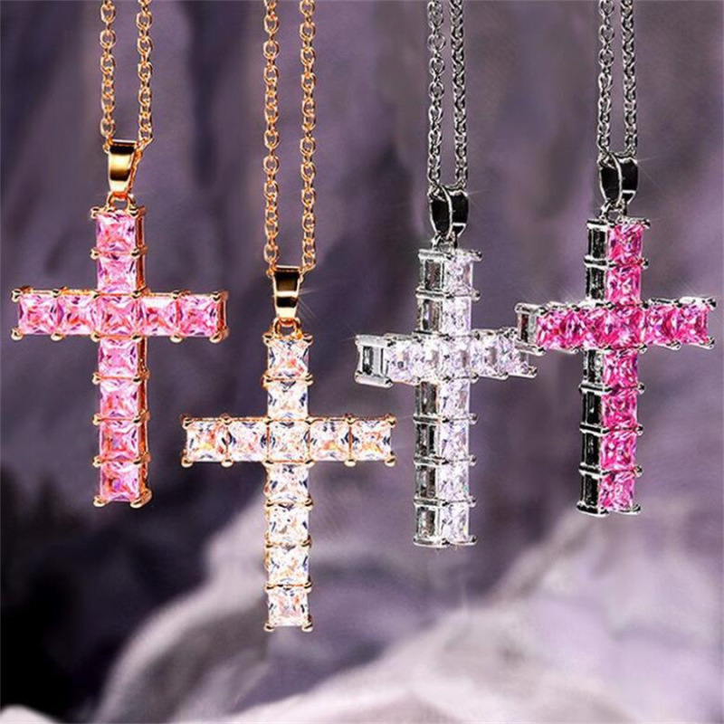 Wholesale Women Fashion Cross Pendant Rhinestone Necklace Wholesale Women Fashion Cross Pendant Rhinestone Necklace