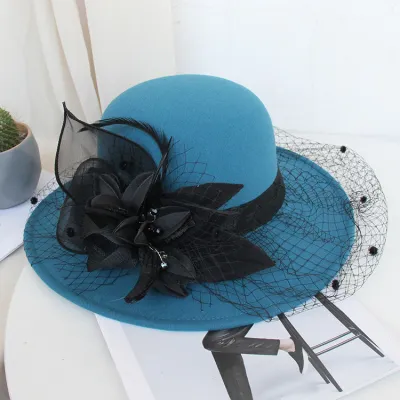 Vintage Elegant Mesh Flower Wool Banquet Topper
