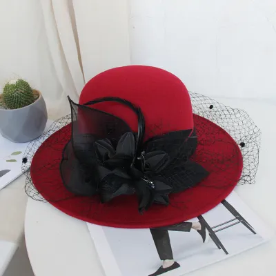 Vintage Elegant Mesh Flower Wool Banquet Topper