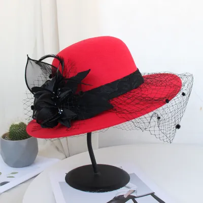 Vintage Elegant Mesh Flower Wool Banquet Topper