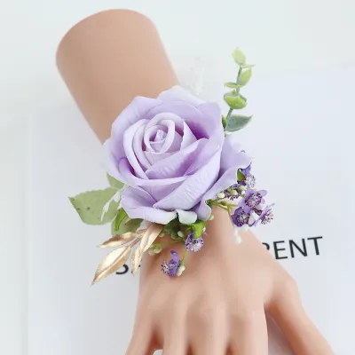 Simple Creative Wedding Party Bride And Groom Simulation Rose Corsage Wrist Flower Decoration