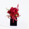 Dark Red Corsage