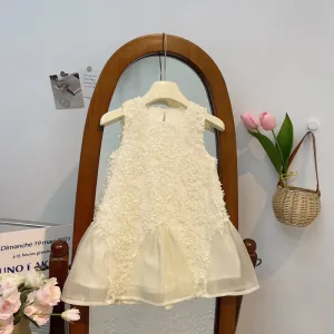 Kids Toddler Girls Sweet Summer Casual Lace Bow Sleeveless Party Tutu Dress
