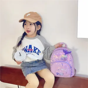 Kids Girls Cute Cartoon Print Sequins School Bag Backpack