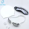 White 4-Piece Set [Swimming Goggles Swimming Cap Nose Clip Earplug]]