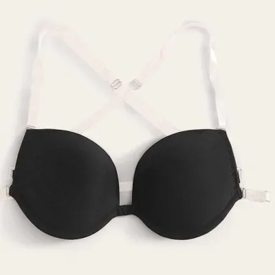 Women Sexy Push-Up Transparent Cross Strap Bra