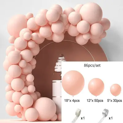 Simple Creative Wedding Party Solid Color Balloon Decoration 86pcs/Set