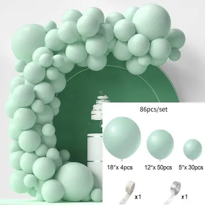 Simple Creative Wedding Party Solid Color Balloon Decoration 86pcs/Set
