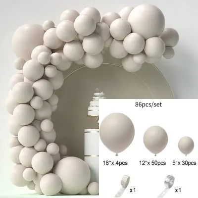 Simple Creative Wedding Party Solid Color Balloon Decoration 86pcs/Set