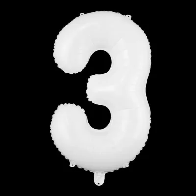Simple Creative Birthday Party 32 Inch Aluminum Film White Digital Balloon Decoration