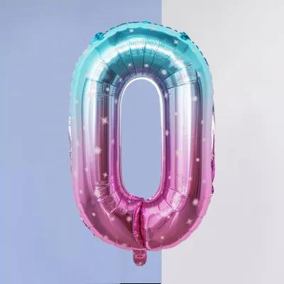 32 Inch Birthday Party Gradient Starry Sky Digital Balloon Decoration