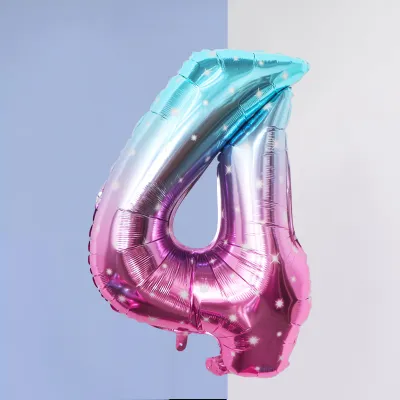 32 Inch Birthday Party Gradient Starry Sky Digital Balloon Decoration